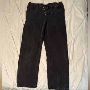 Princess Polly High Rise Wide Leg Black Jeans